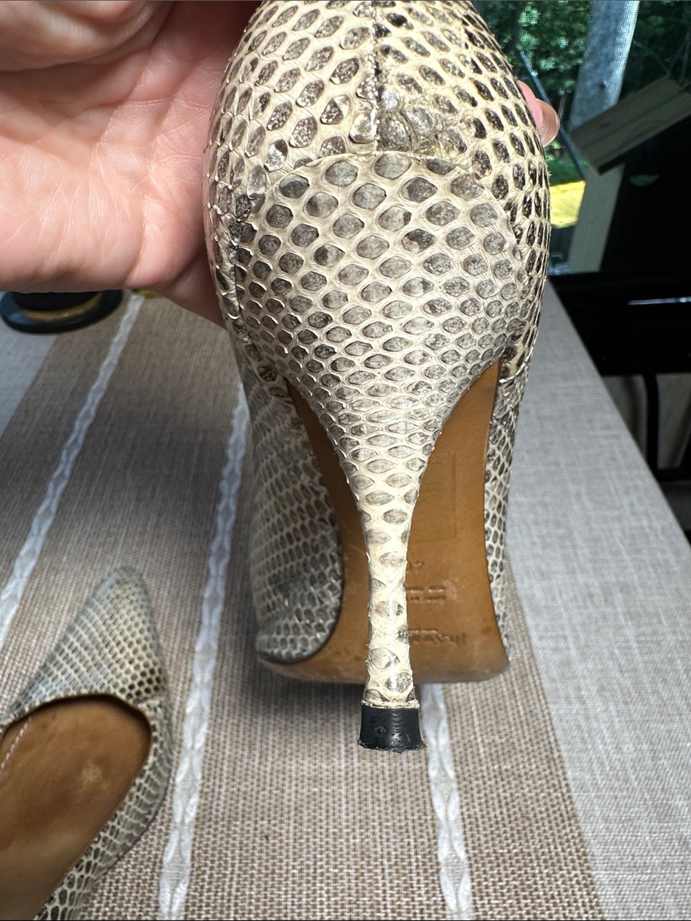 *VINTAGE YVES SAINT LAURENT YSL PYTHON LEATHER SNAKESKIN HEELS* - Picture 8 of 11